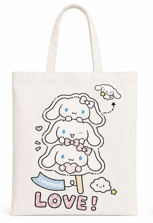 Tote Bag en Toile Cinnamoroll Motif Glace Love